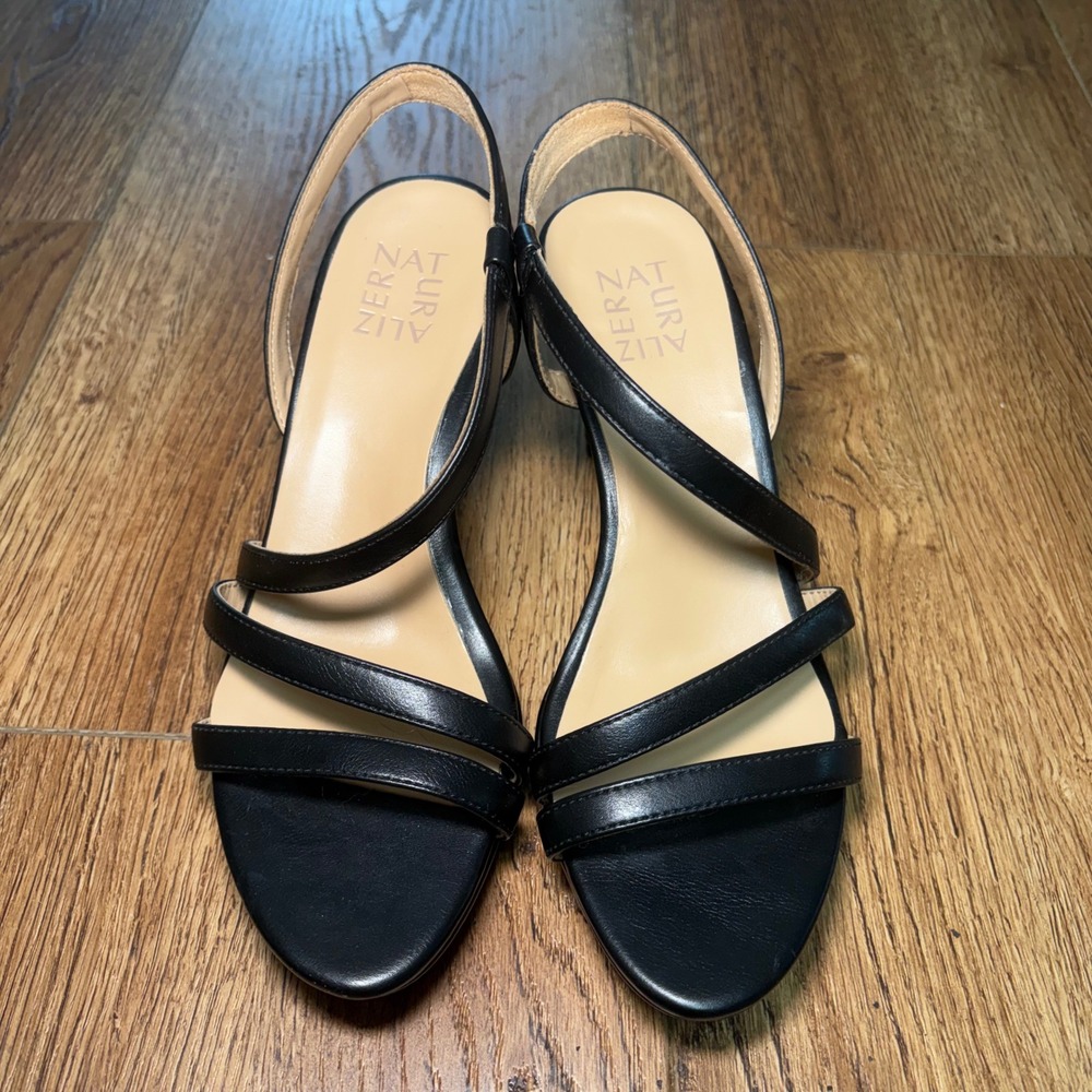 Naturalizer Brenta Black Strappy Slingback Platform Heels Sandals Womens 8M